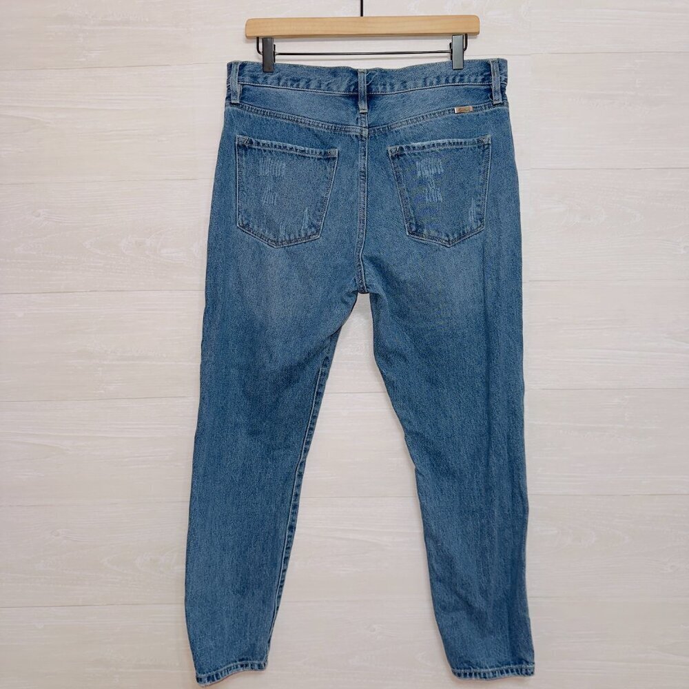 Kancan High Rise Distressed Skinny Mom Jeans Blue Ripped Vintage Wash Denim - Picture 6 of 7
